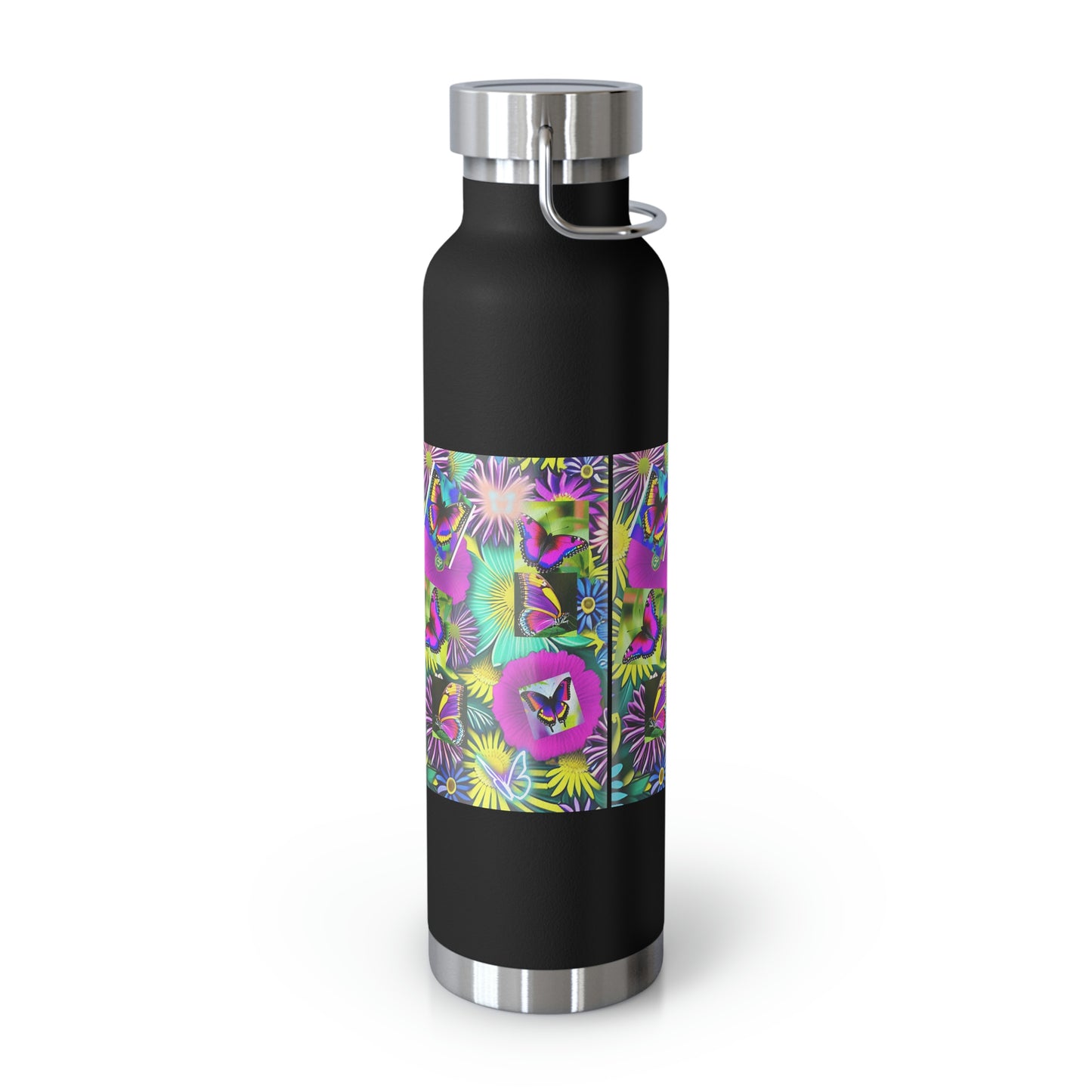 "Butterfly Garden" - Copper Vacuum Insulated Bottle, 22oz