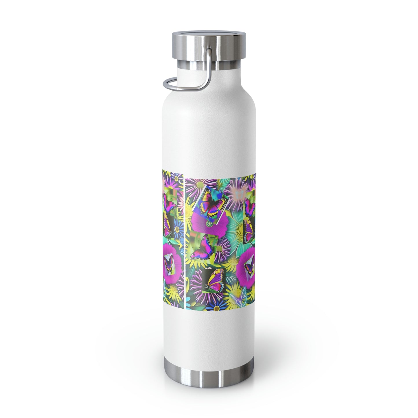 "Butterfly Garden" - Copper Vacuum Insulated Bottle, 22oz