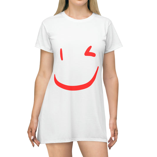 "WINKY FACE" T-Shirt Dress