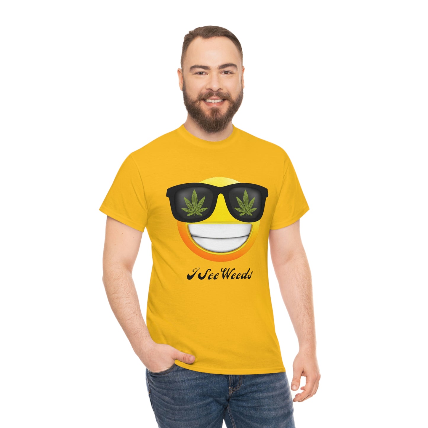 "I See Weeds - Smiley Face" Unisex Heavy Cotton Tee