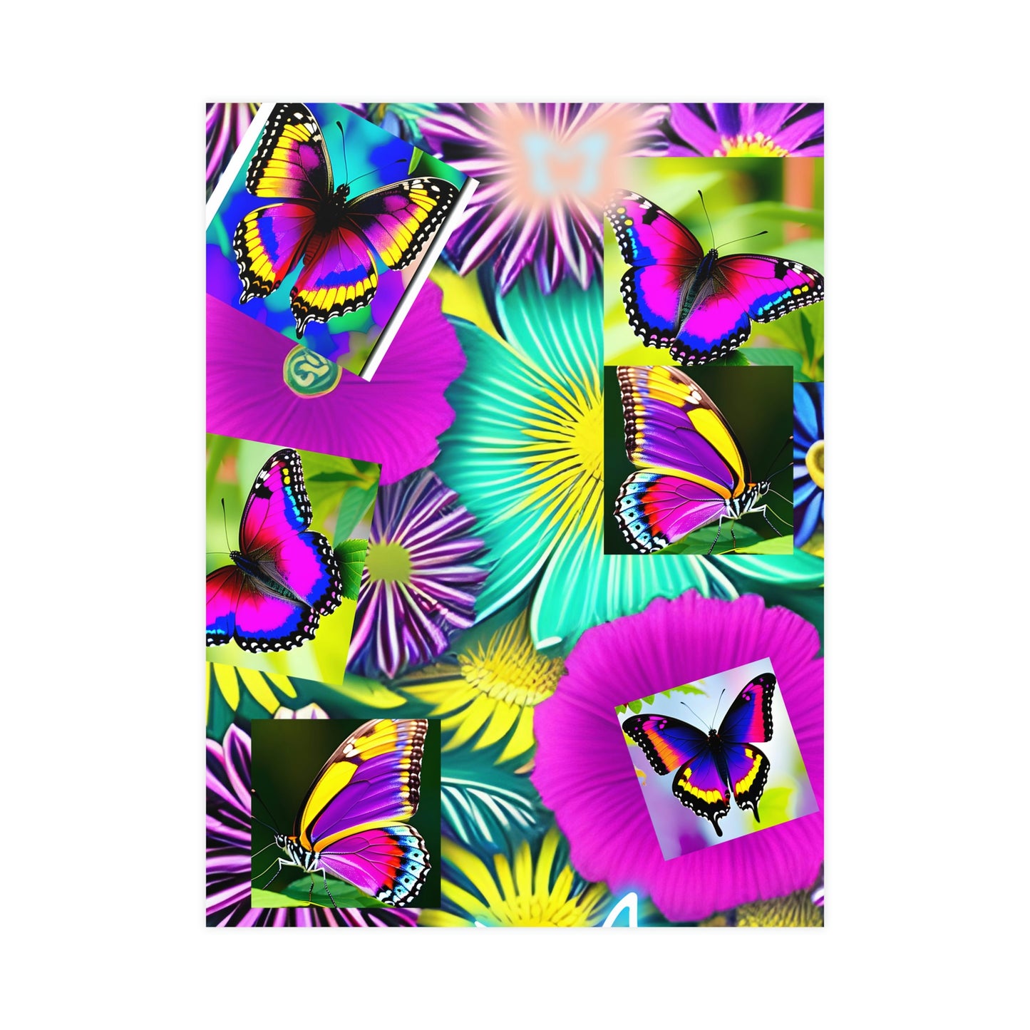 "BUTTERFLY GARDEN" Vertical and Horizontal Matte Poster