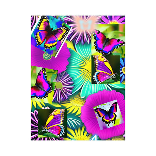 "BUTTERFLY GARDEN" Vertical and Horizontal Matte Poster