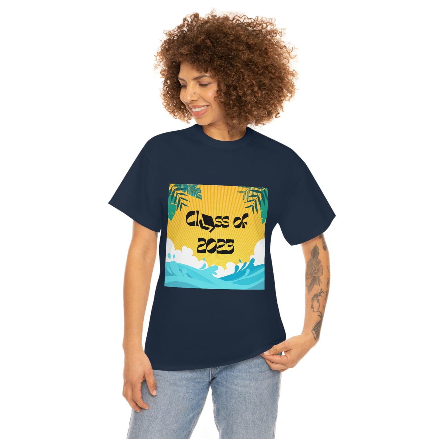 "Class of 2023 Palm Leaf" Unisex Heavy Cotton Tee