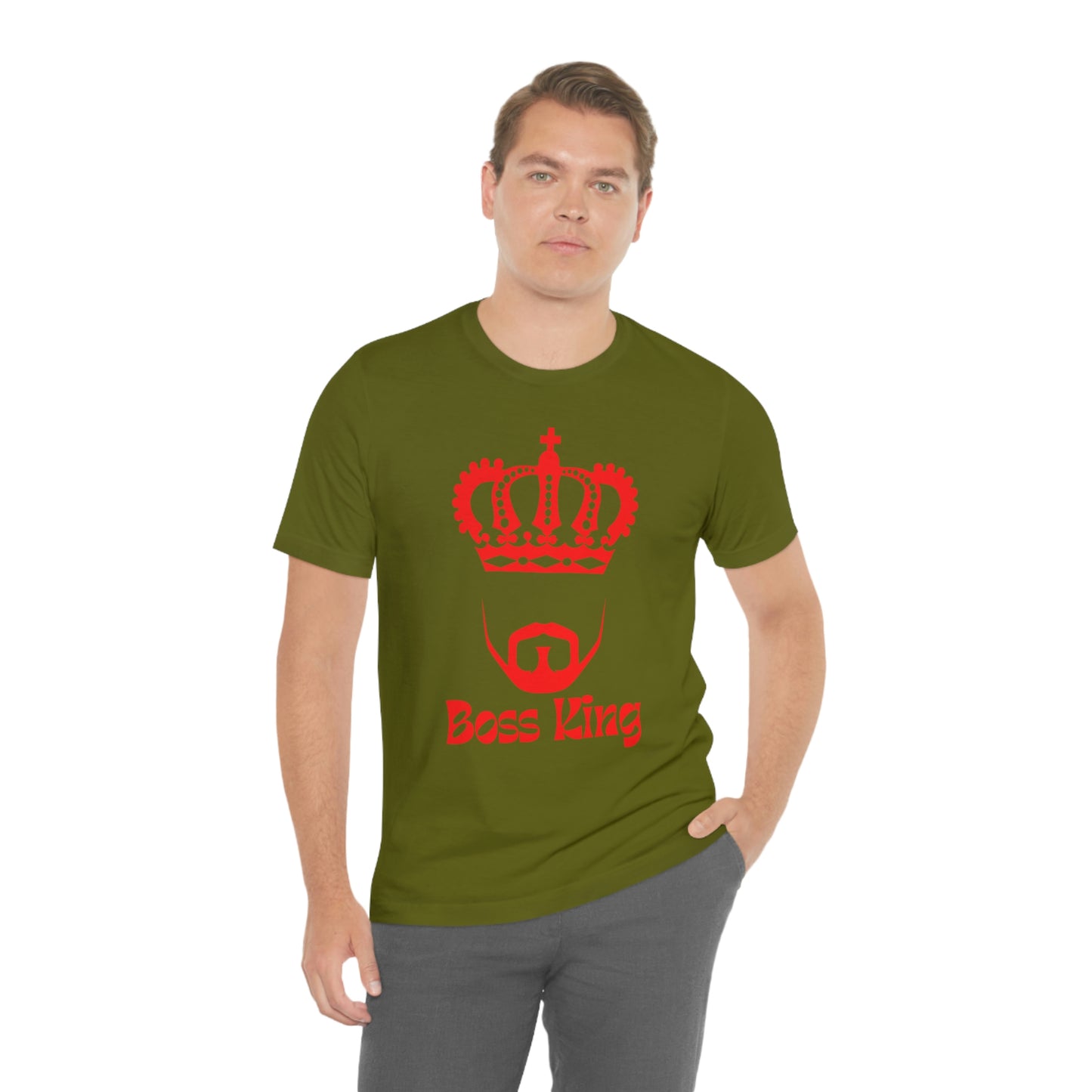 "Red Print - Boss King" - Unisex Jersey Short Sleeve Tee