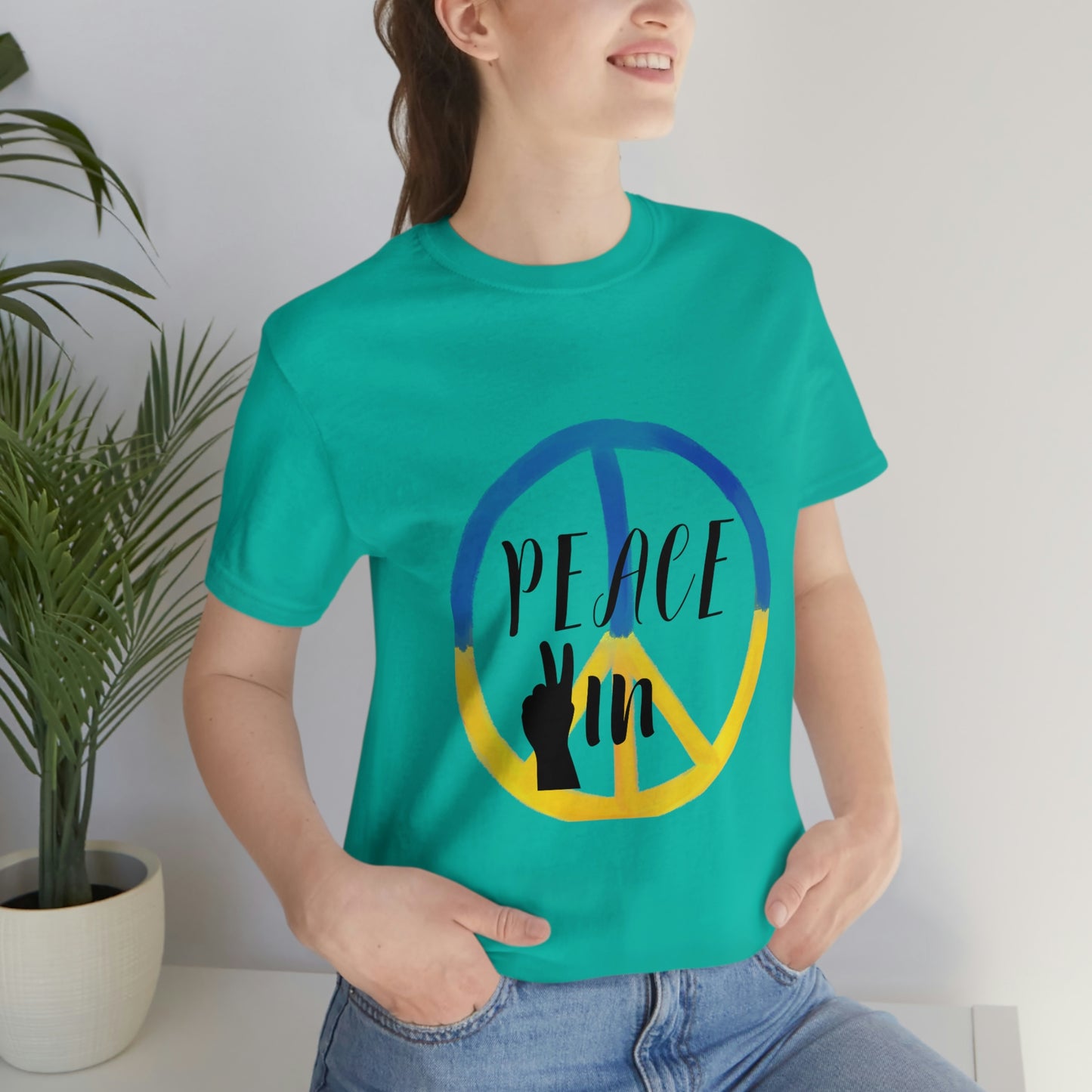 "Peace In" Unisex Jersey Short Sleeve Tee