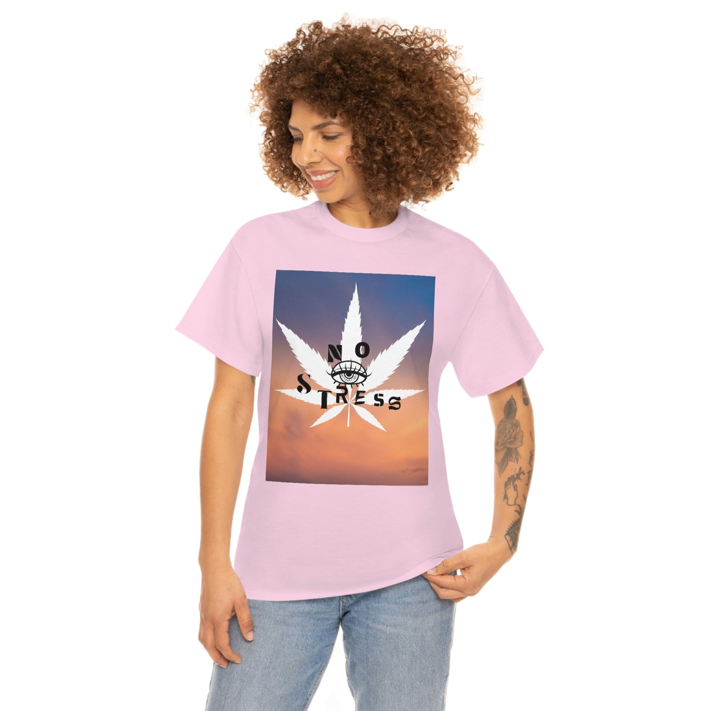 "No Stress Weed Leaf" Unisex Heavy Cotton Tee