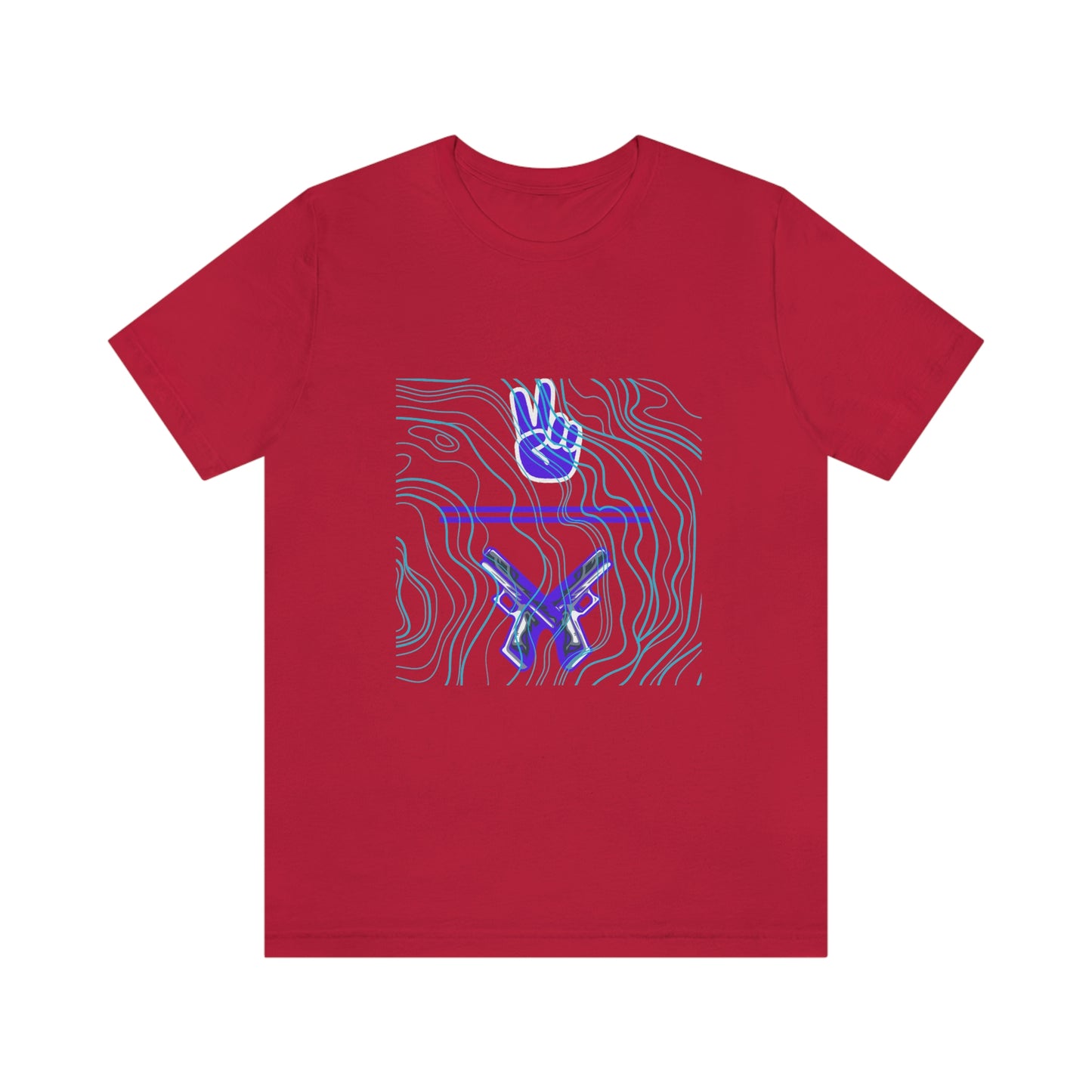 "Peace Symbol / Pistols" - Unisex Jersey Short Sleeve Tee
