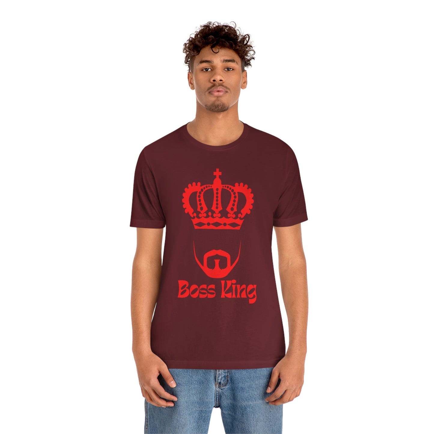"Red Print - Boss King" - Unisex Jersey Short Sleeve Tee