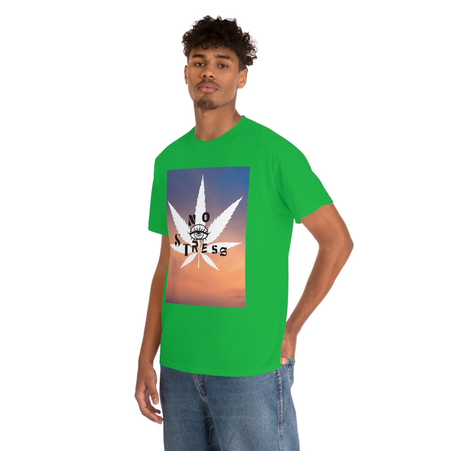 "No Stress Weed Leaf" Unisex Heavy Cotton Tee