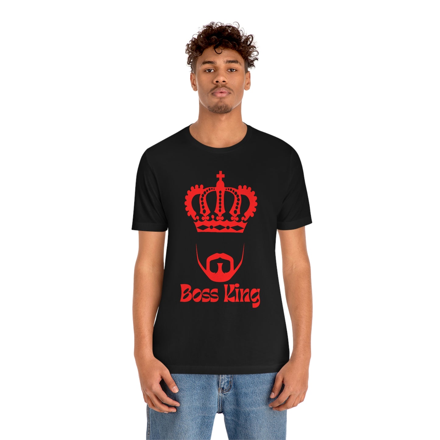 "Red Print - Boss King" - Unisex Jersey Short Sleeve Tee