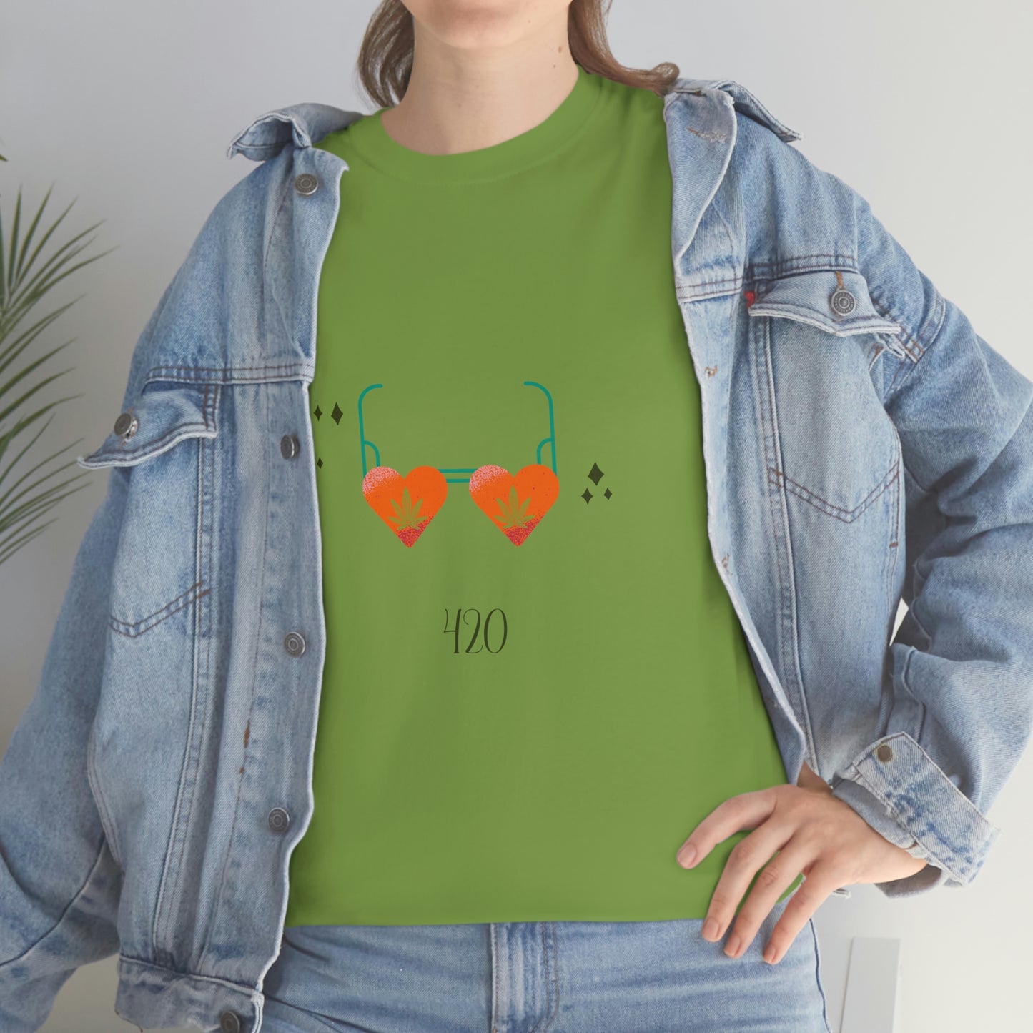 "Heart Shaped 420 Shades" Unisex Heavy Cotton Tee