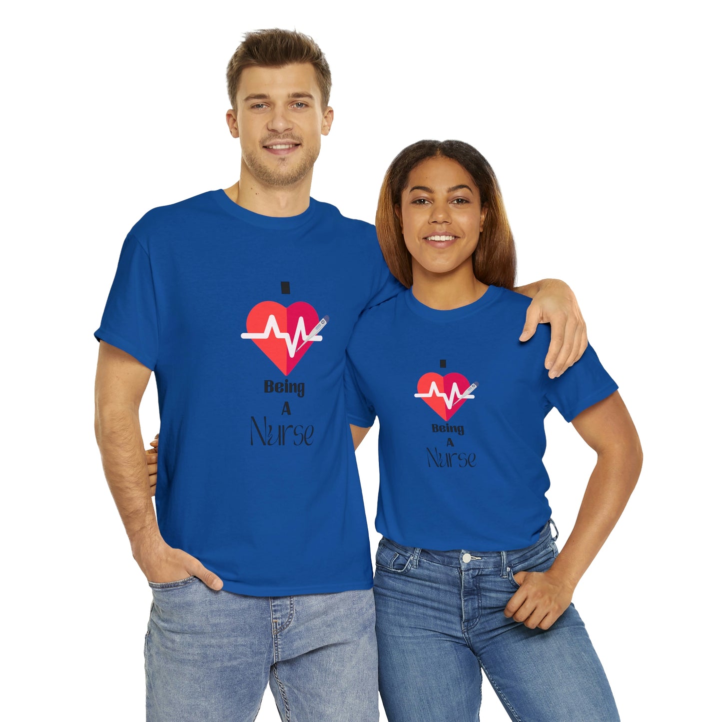 "I Love Being A Nurse" - Unisex Heavy Cotton Tee