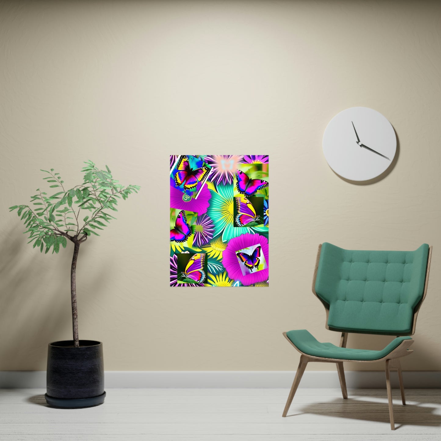 "BUTTERFLY GARDEN" Vertical and Horizontal Matte Poster