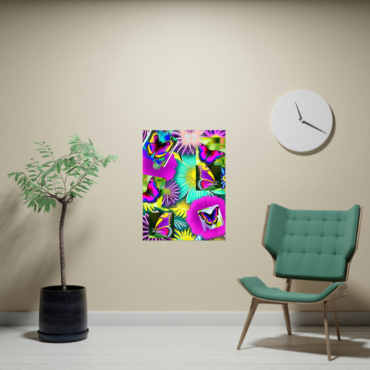 "BUTTERFLY GARDEN" Vertical and Horizontal Matte Poster
