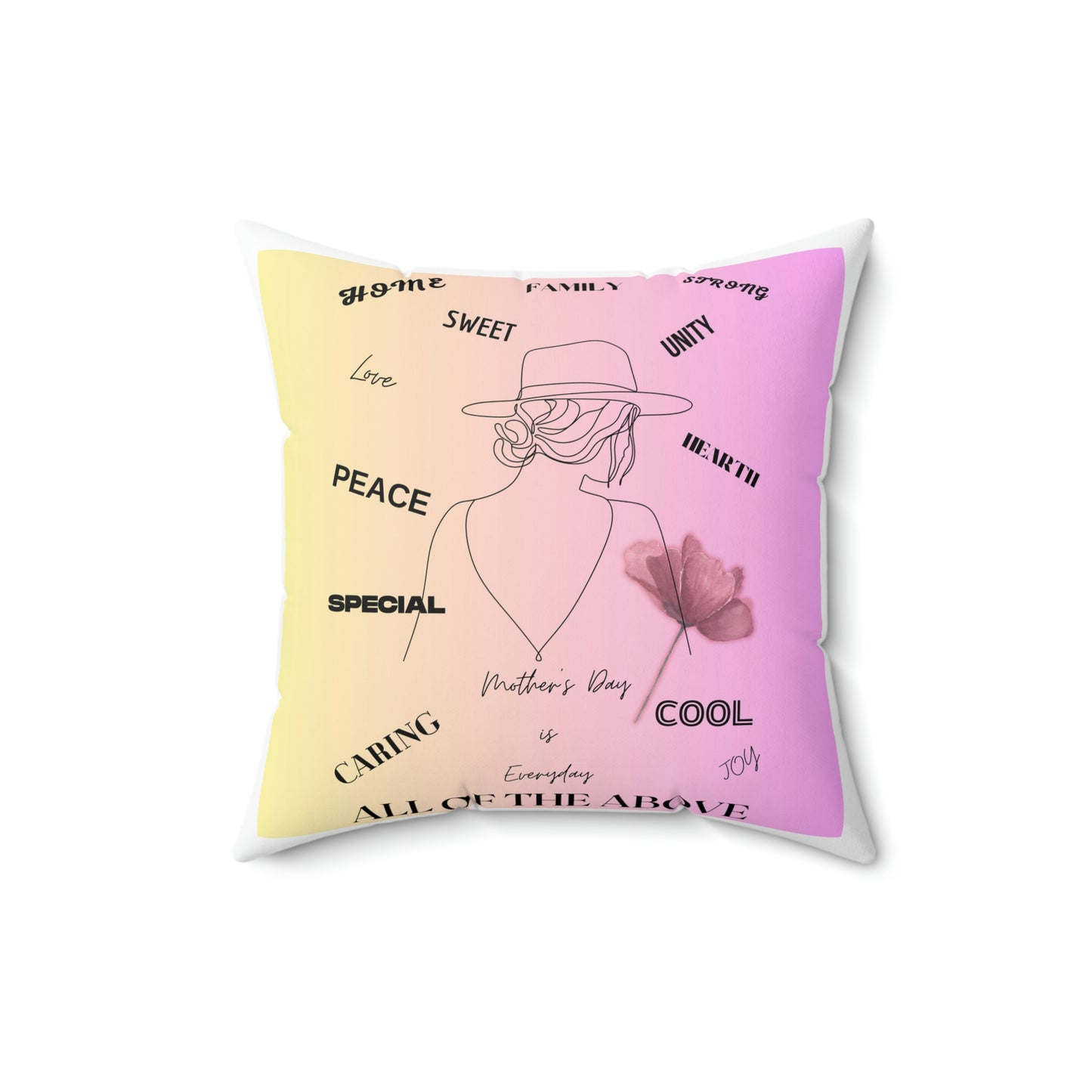 "MOM..ALL OF THE ABOVE" Spun Polyester Square Pillow