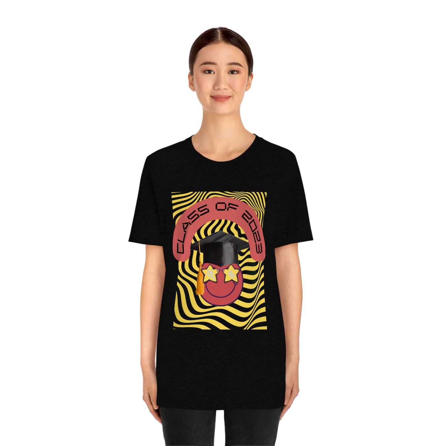 "Starry Eyed 2023 Smiley Graduate" Unisex Jersey Short Sleeve Tee