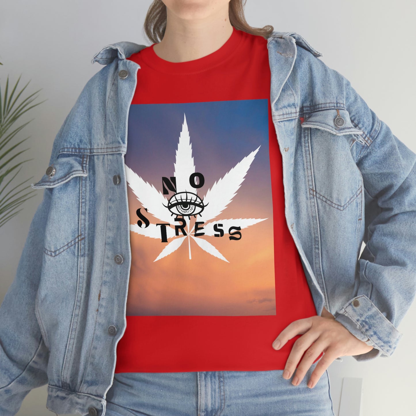 "No Stress Weed Leaf" Unisex Heavy Cotton Tee