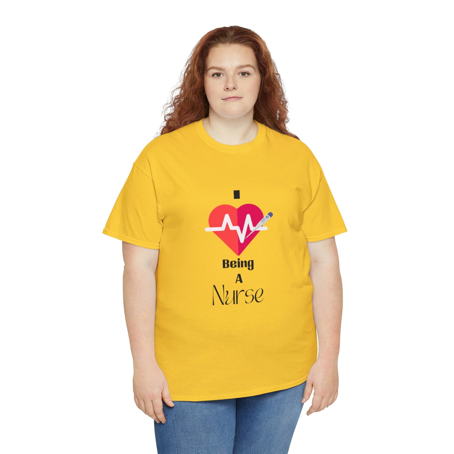 "I Love Being A Nurse" - Unisex Heavy Cotton Tee