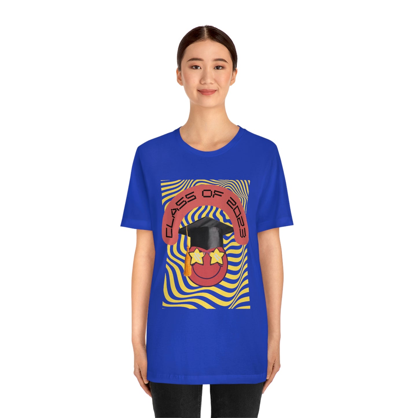 "Starry Eyed 2023 Smiley Graduate" Unisex Jersey Short Sleeve Tee