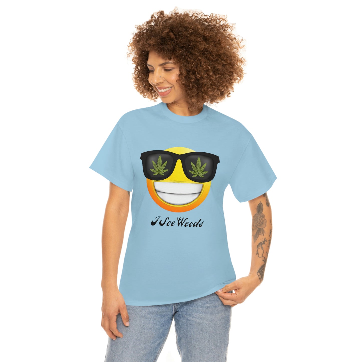 "I See Weeds - Smiley Face" Unisex Heavy Cotton Tee