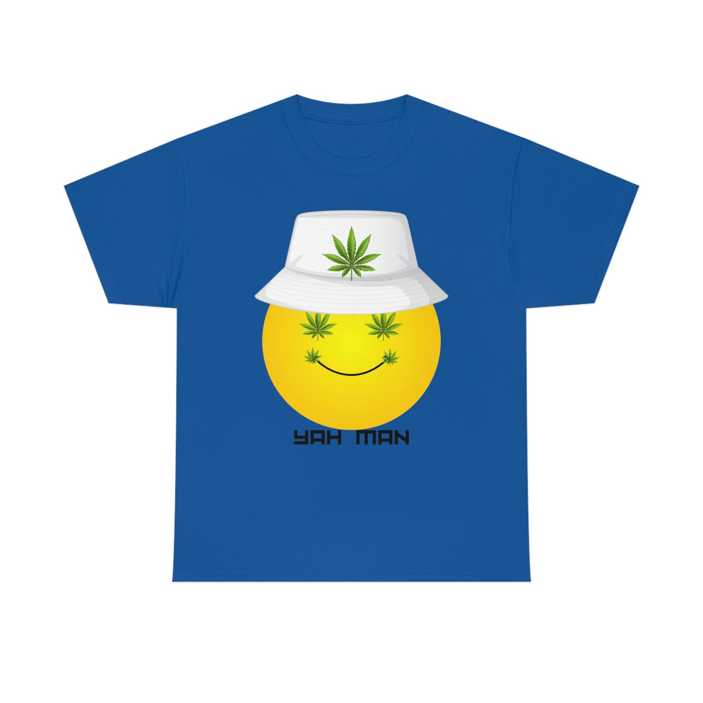 "Weed Emoji in Bucket Hat" Unisex Heavy Cotton Tee