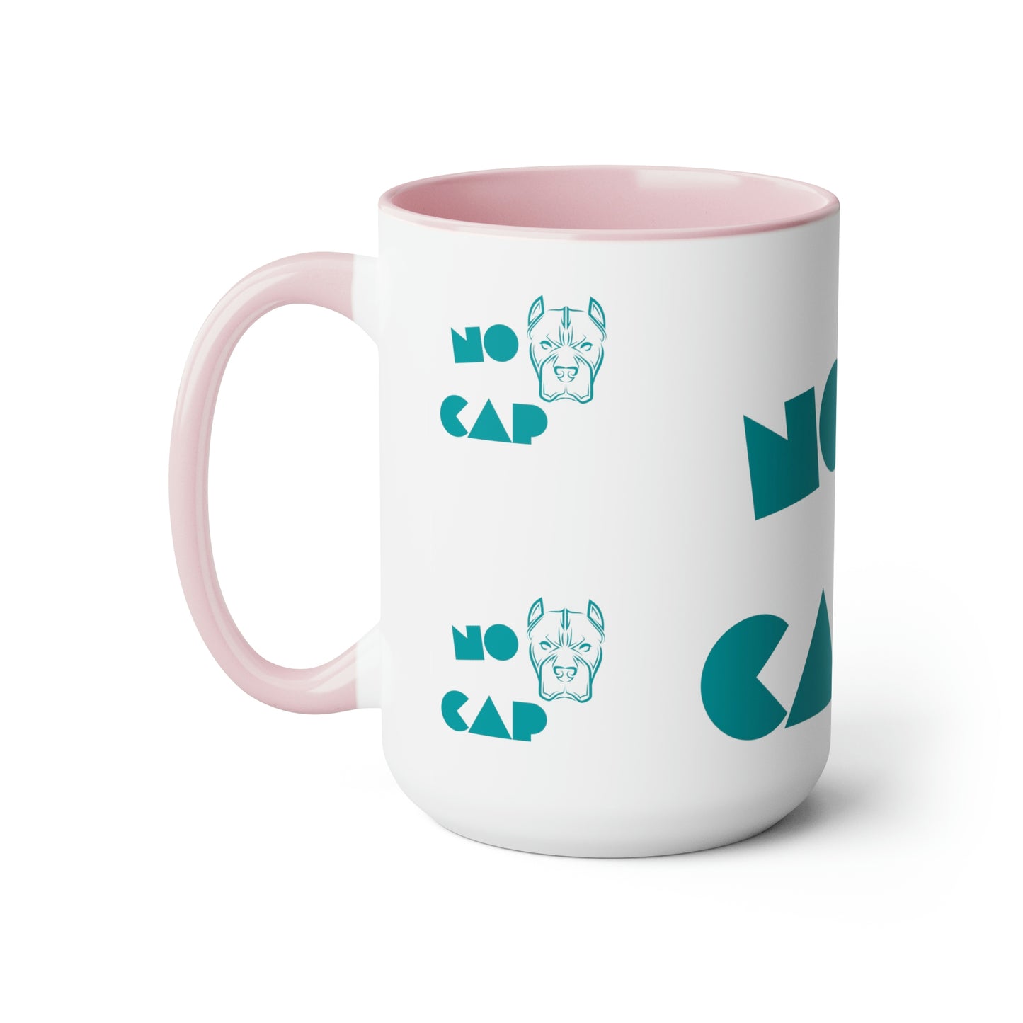 "NO CAP" Two-Tone Coffee Mugs, 15oz