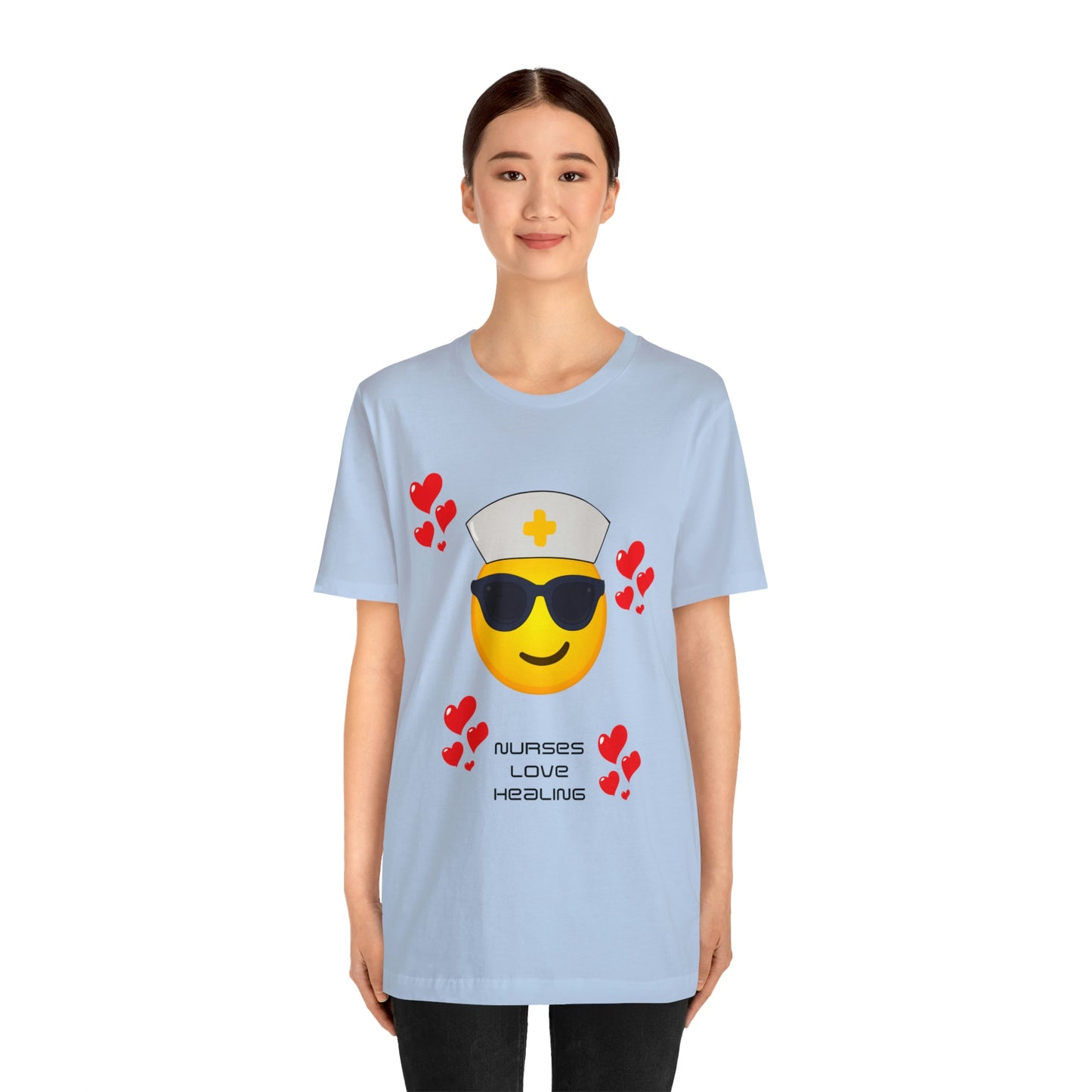 "Nurses Love Healing" - Unisex Jersey Short Sleeve Tee