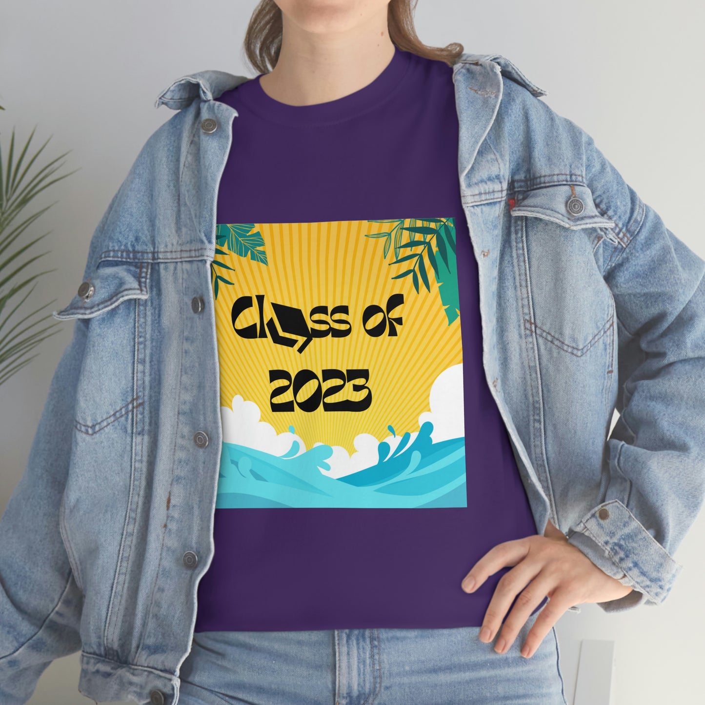 "Class of 2023 Palm Leaf" Unisex Heavy Cotton Tee