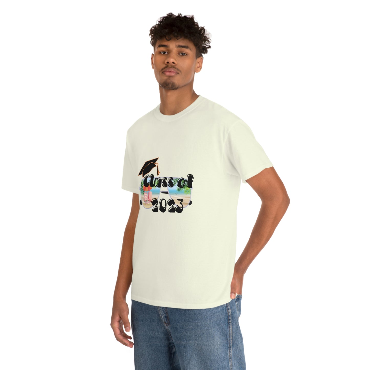 "Class of 2023 Cap over Shades": 2023 Graduate: Unisex Heavy Cotton Tee