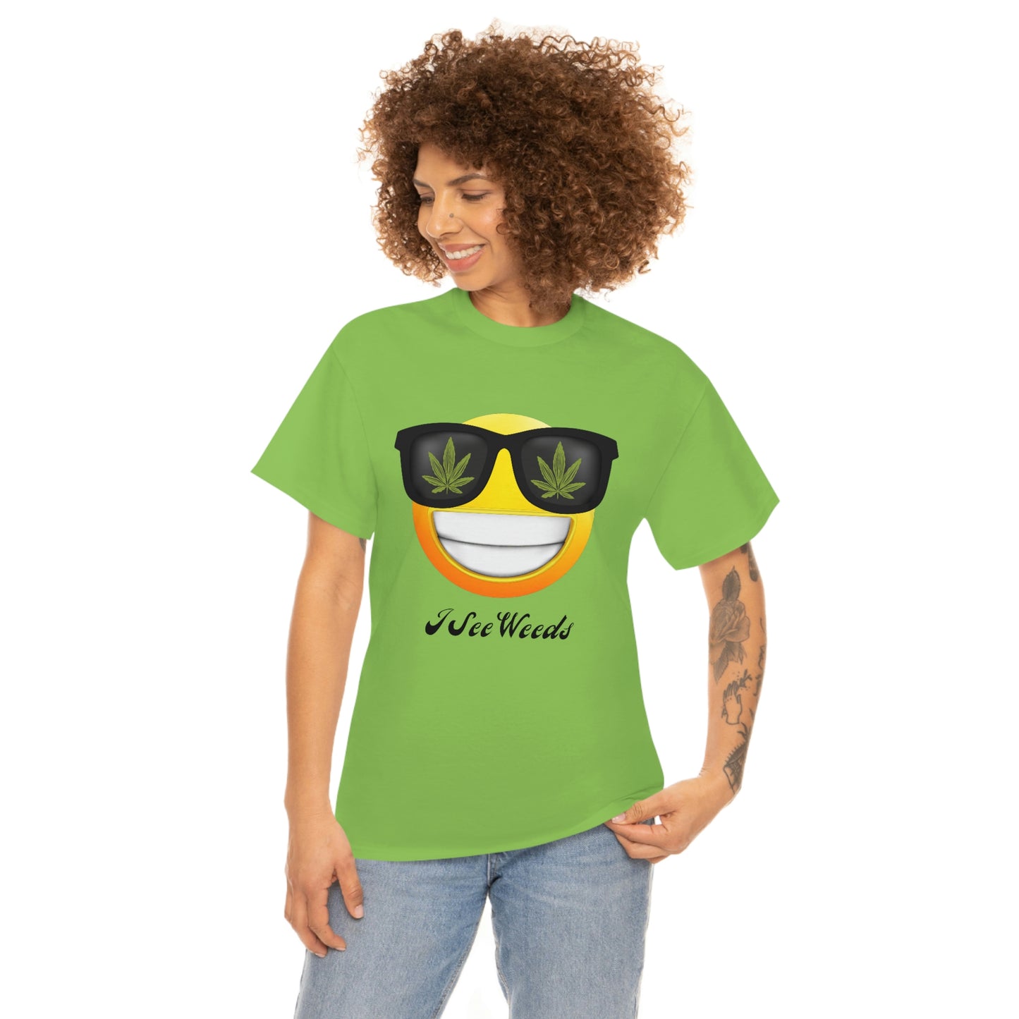 "I See Weeds - Smiley Face" Unisex Heavy Cotton Tee
