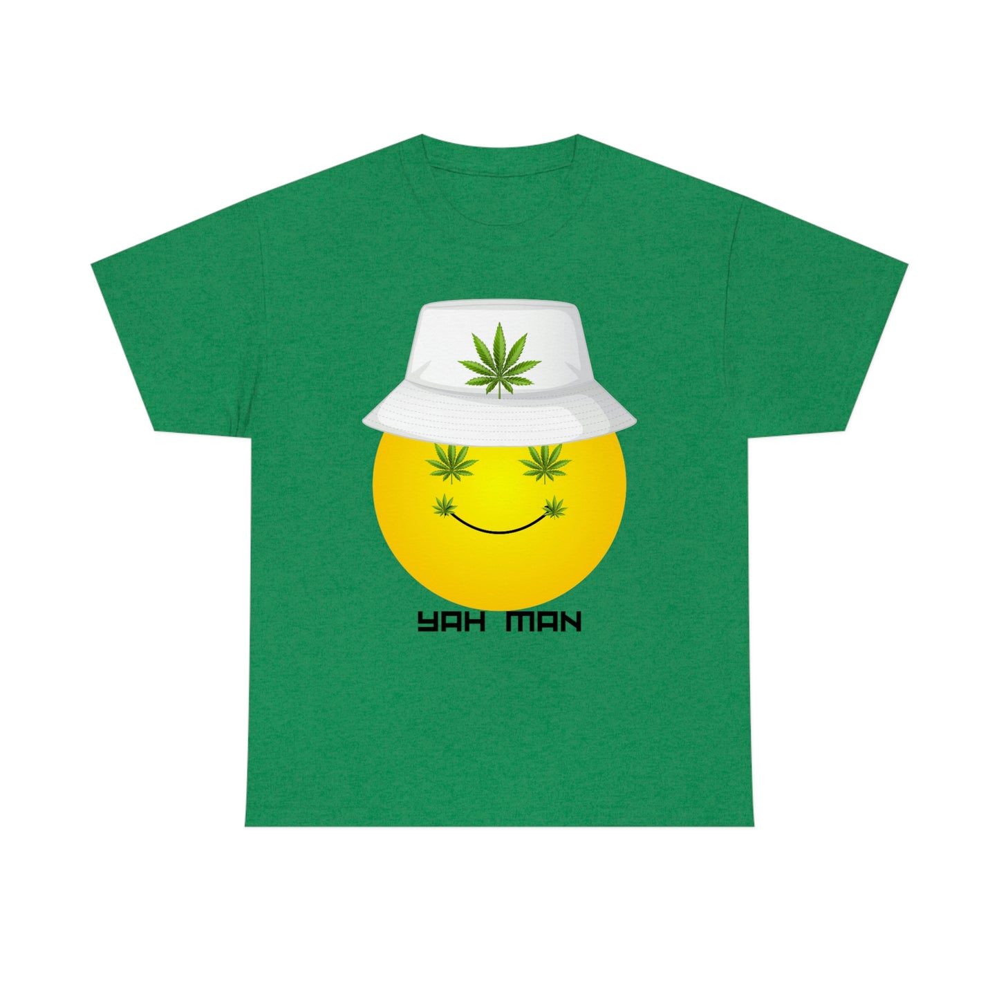 "Weed Emoji in Bucket Hat" Unisex Heavy Cotton Tee