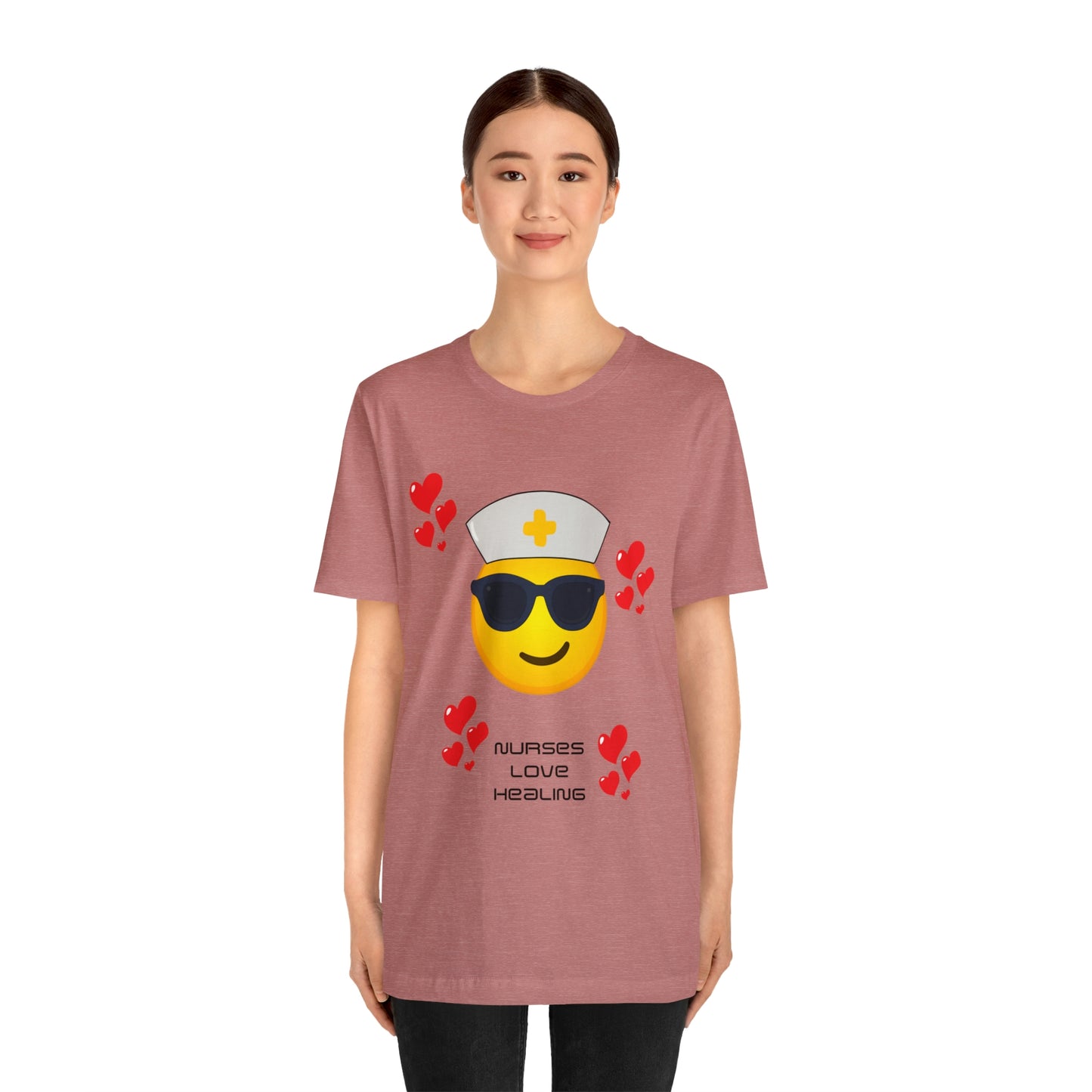 "Nurses Love Healing" - Unisex Jersey Short Sleeve Tee