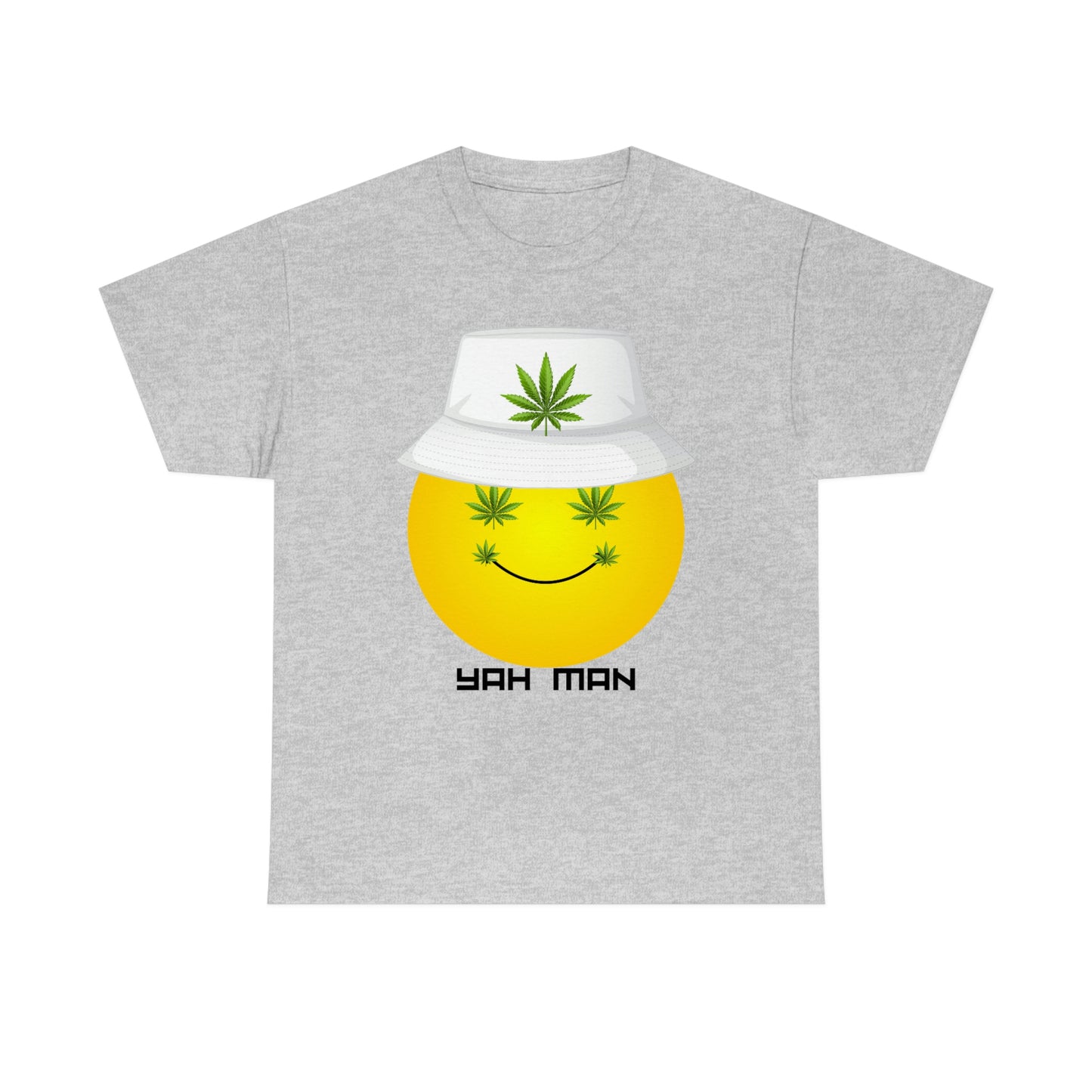 "Weed Emoji in Bucket Hat" Unisex Heavy Cotton Tee