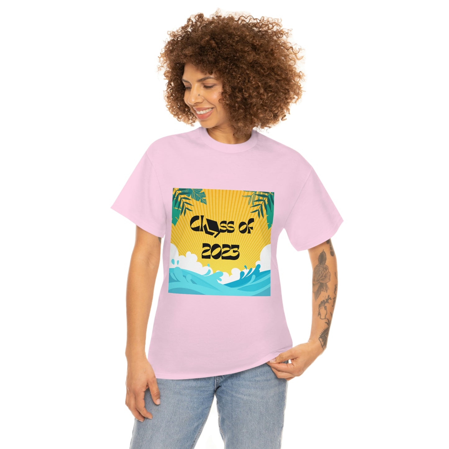 "Class of 2023 Palm Leaf" Unisex Heavy Cotton Tee