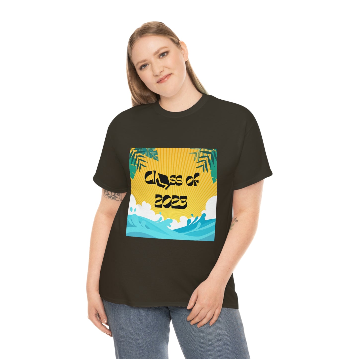 "Class of 2023 Palm Leaf" Unisex Heavy Cotton Tee
