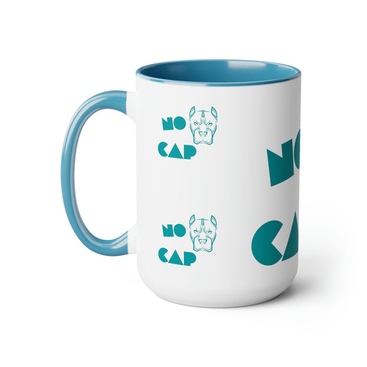 "NO CAP" Two-Tone Coffee Mugs, 15oz