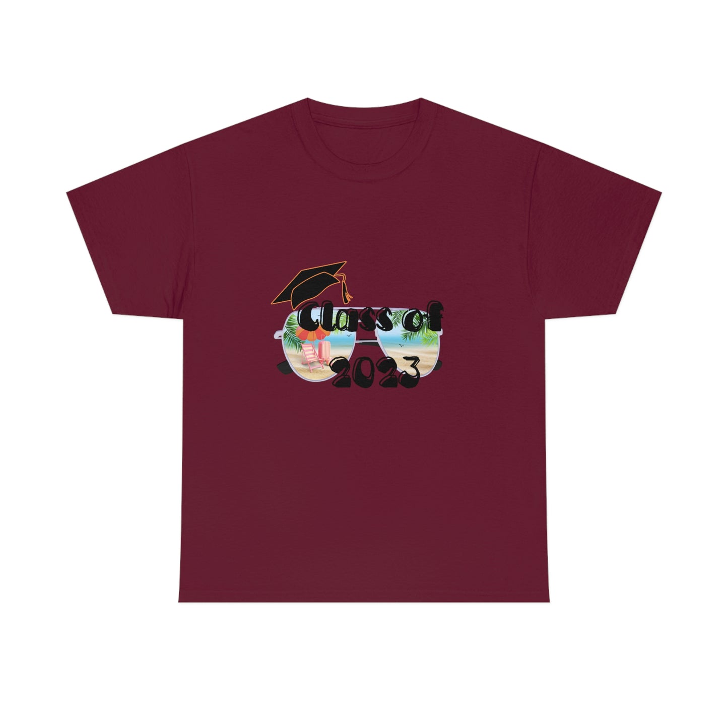 "Class of 2023 Cap over Shades": 2023 Graduate: Unisex Heavy Cotton Tee