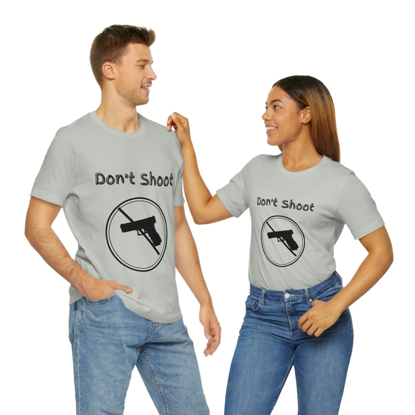 "Don't Shoot" Dark Font - Unisex Jersey Short Sleeve Tee