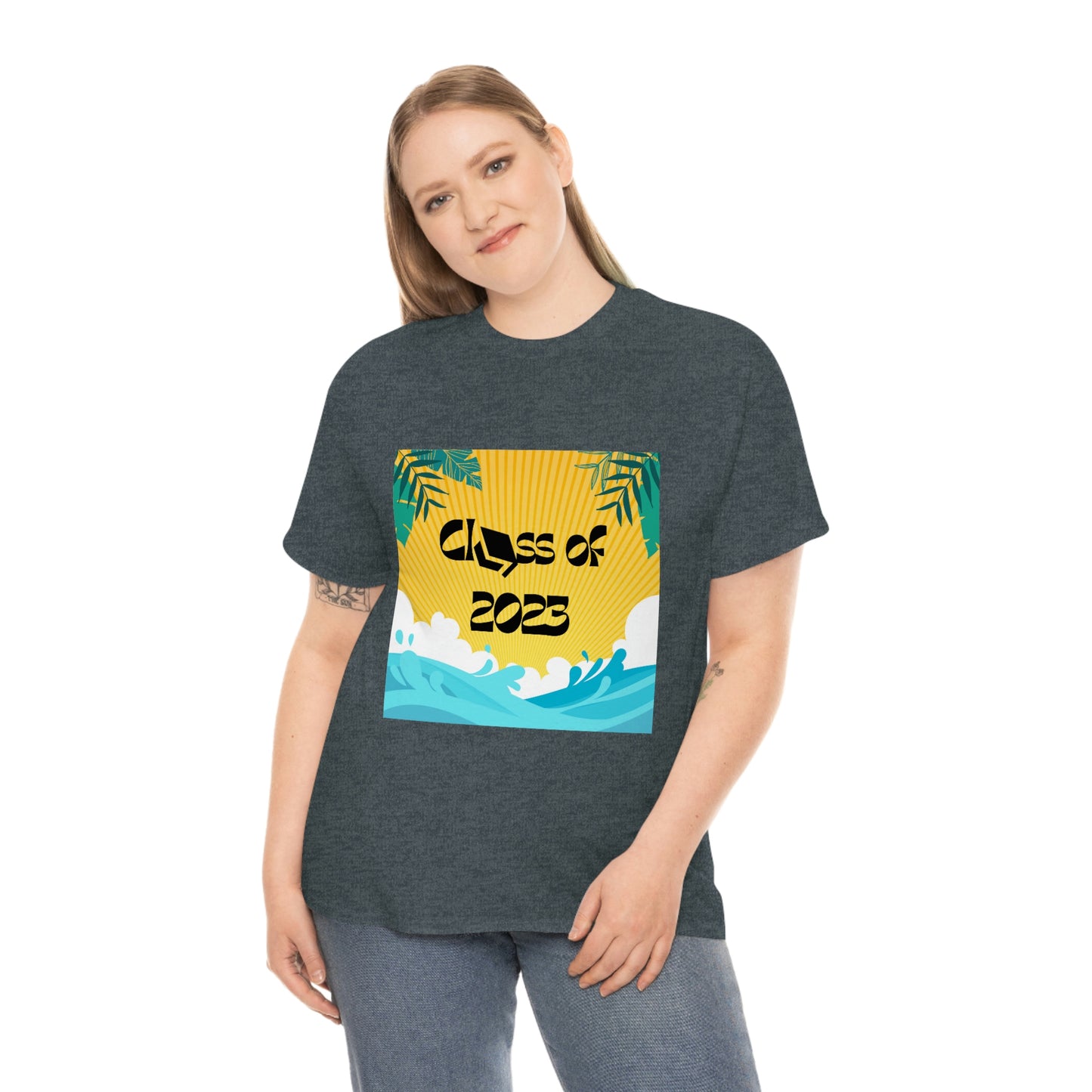 "Class of 2023 Palm Leaf" Unisex Heavy Cotton Tee