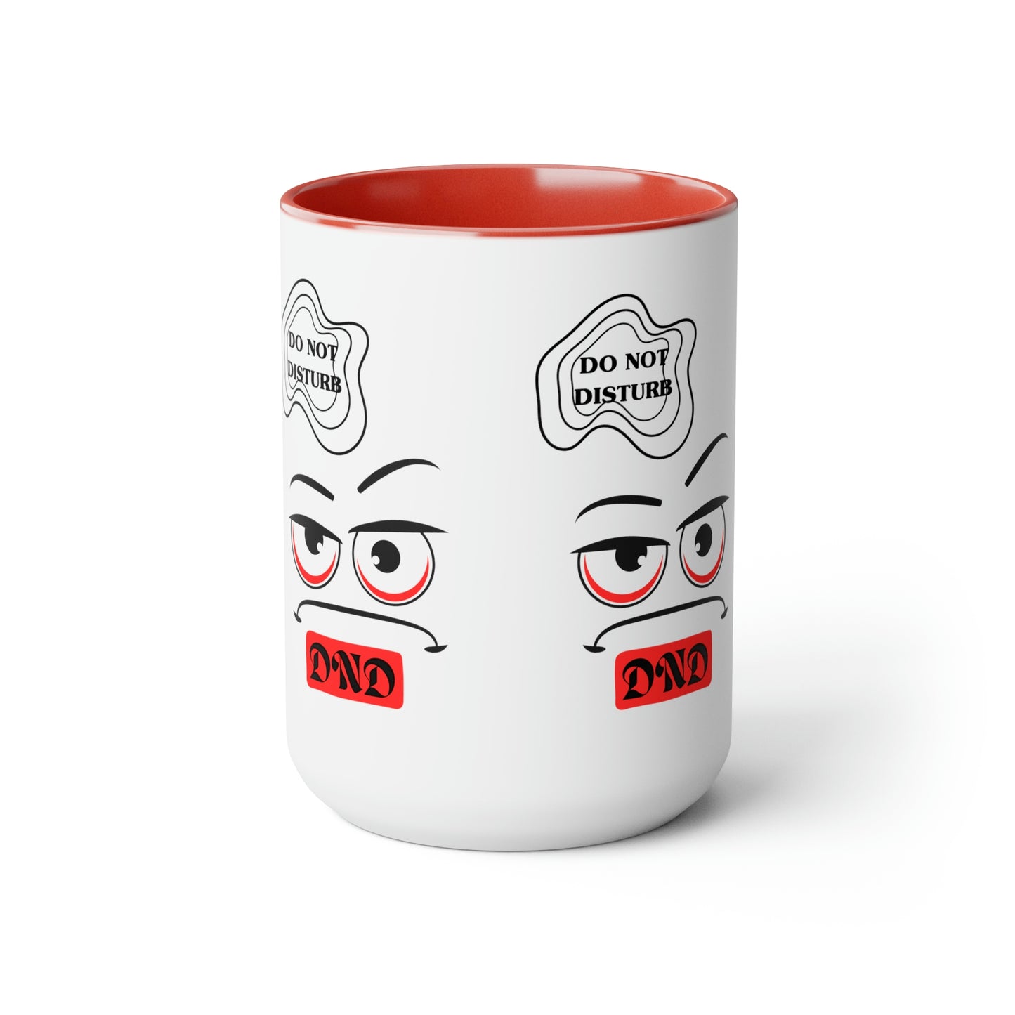 "DO NOT DISTURB" Two-Tone Coffee Mugs, 15oz
