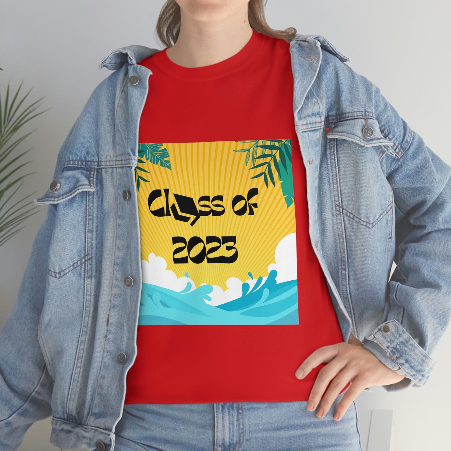 "Class of 2023 Palm Leaf" Unisex Heavy Cotton Tee