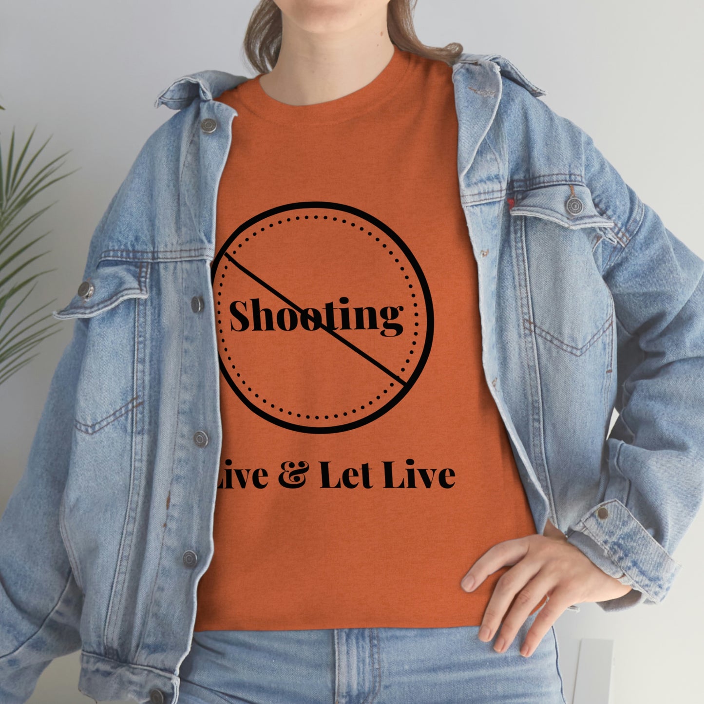 "No Shooting" Unisex Heavy Cotton Tee: From the "Peace In The Streets Collection"