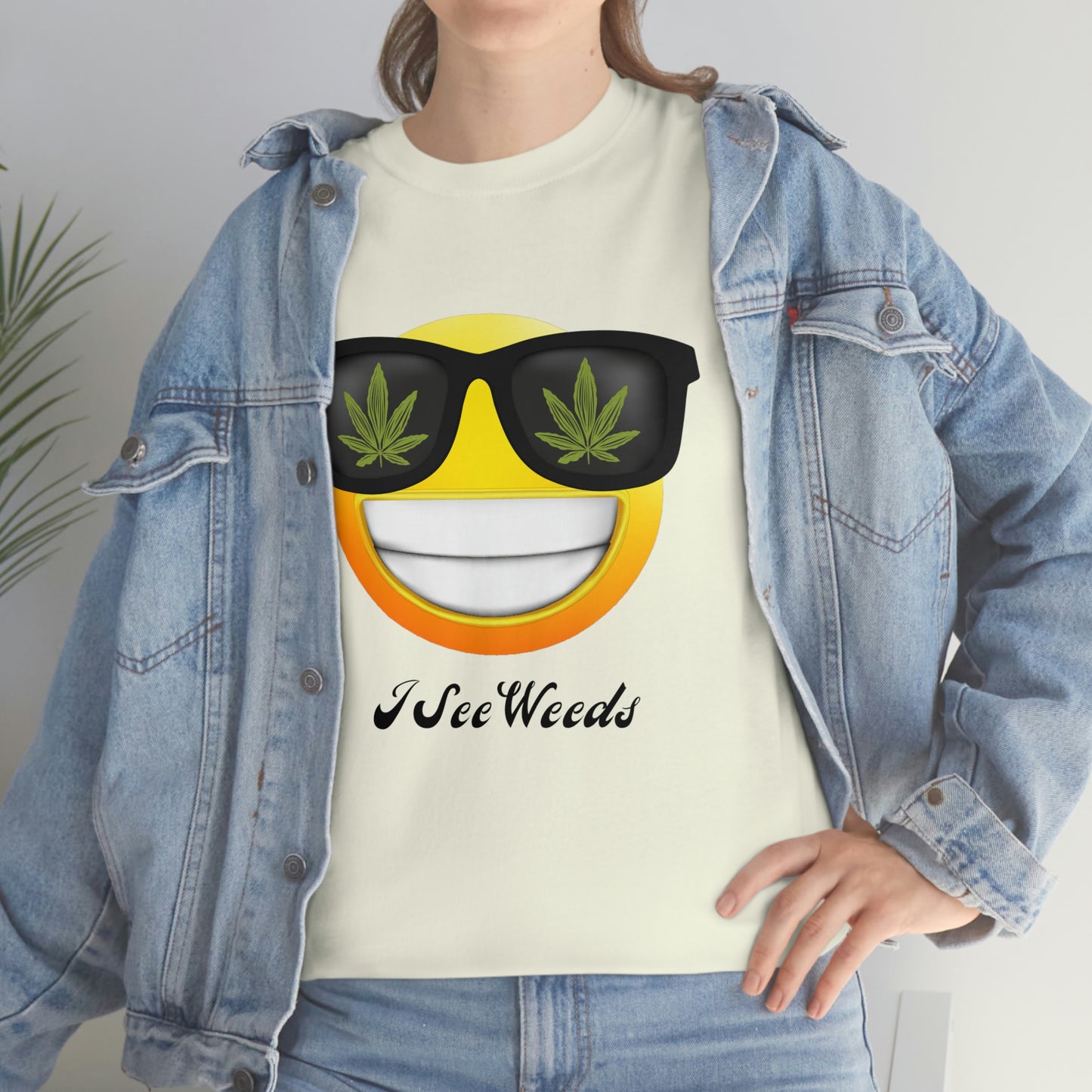 "I See Weeds - Smiley Face" Unisex Heavy Cotton Tee