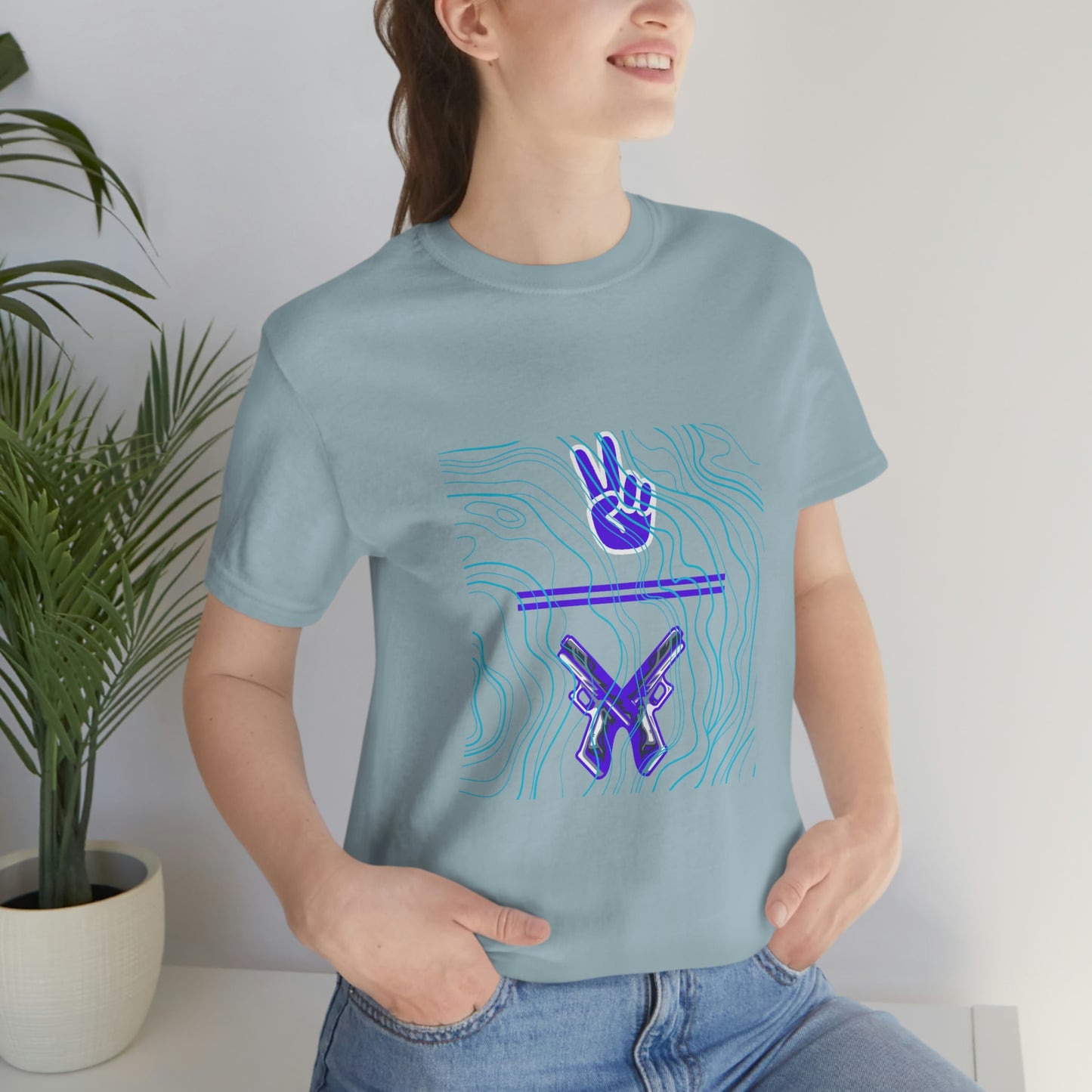 "Peace Symbol / Pistols" - Unisex Jersey Short Sleeve Tee