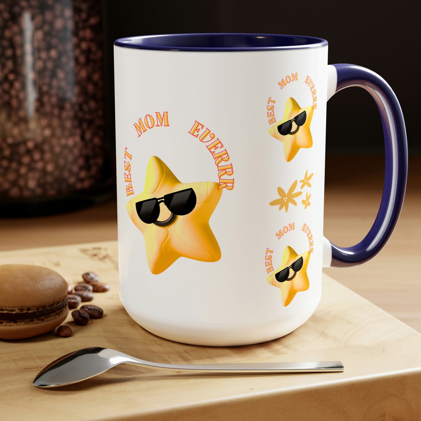 "BEST MOM EVERRR" Two-Tone Coffee Mugs, 15oz