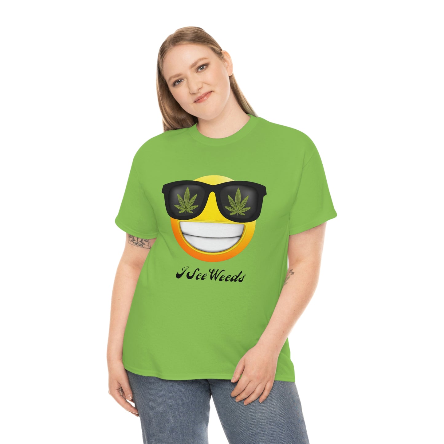 "I See Weeds - Smiley Face" Unisex Heavy Cotton Tee