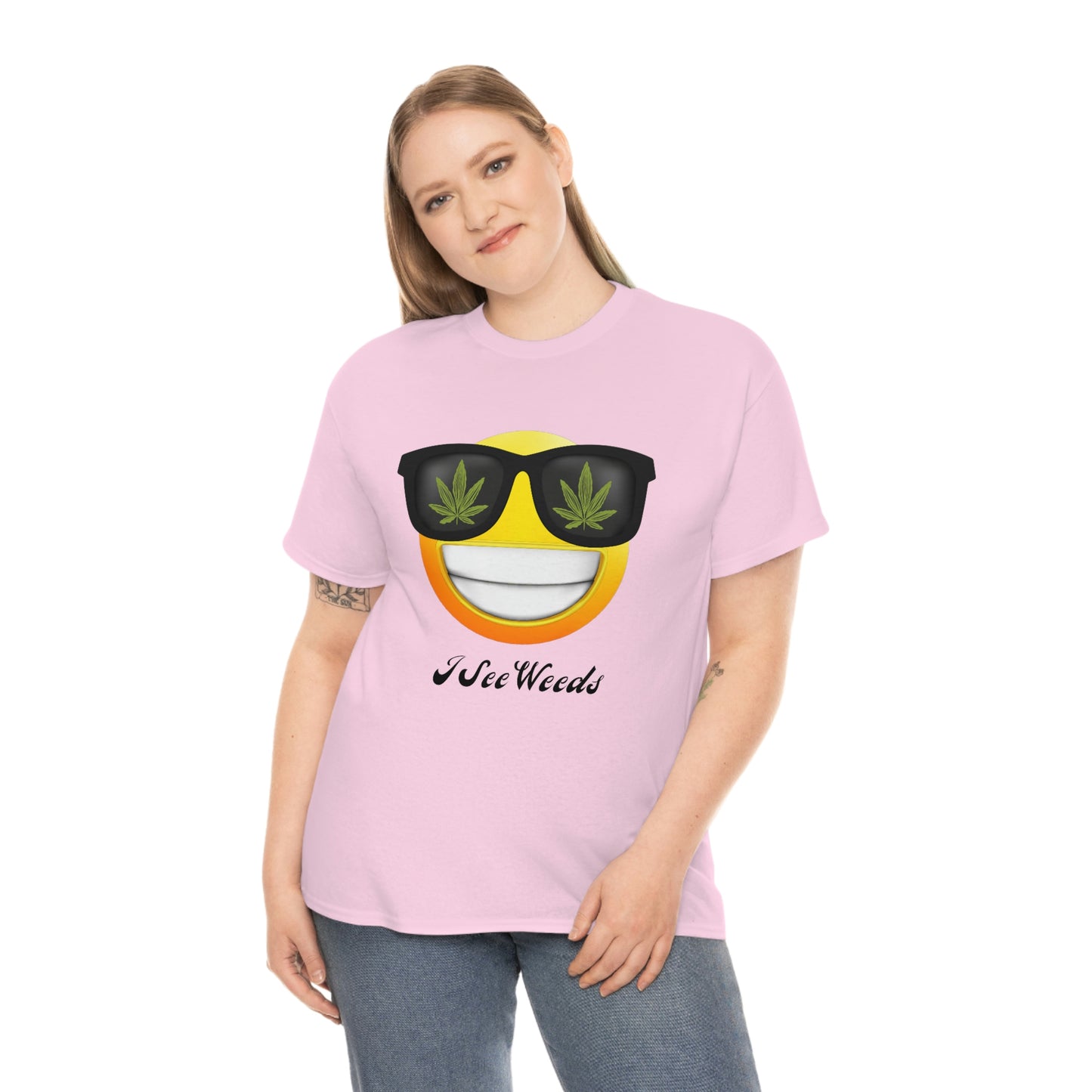 "I See Weeds - Smiley Face" Unisex Heavy Cotton Tee