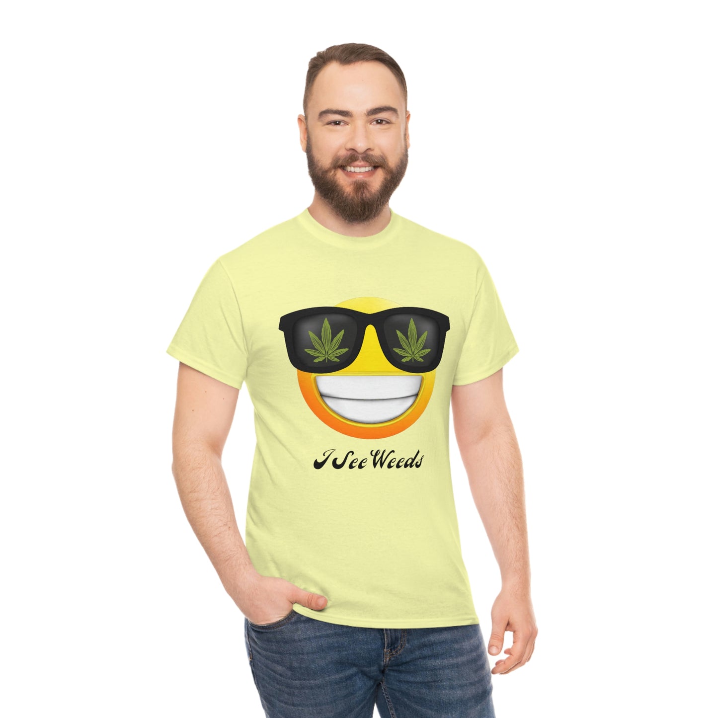"I See Weeds - Smiley Face" Unisex Heavy Cotton Tee