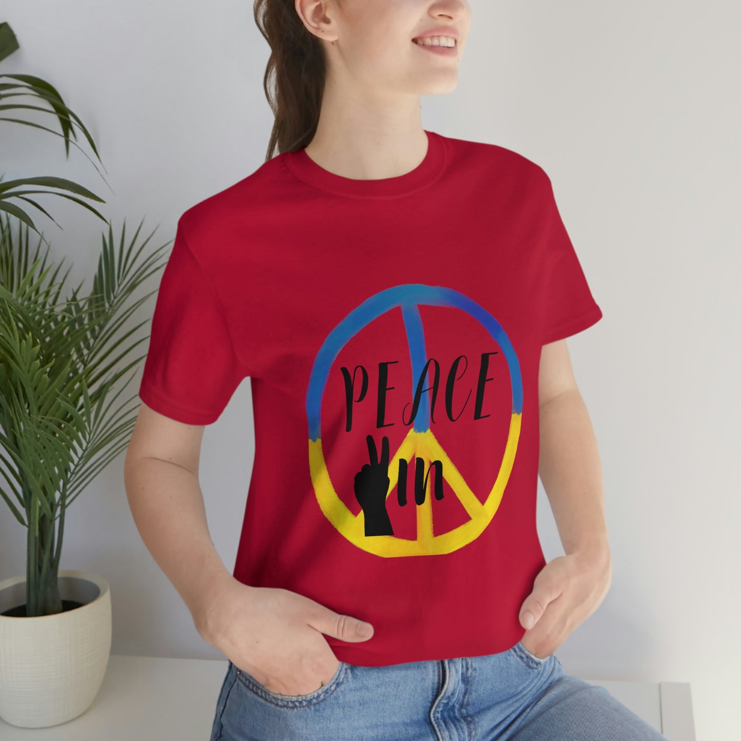 "Peace In" Unisex Jersey Short Sleeve Tee