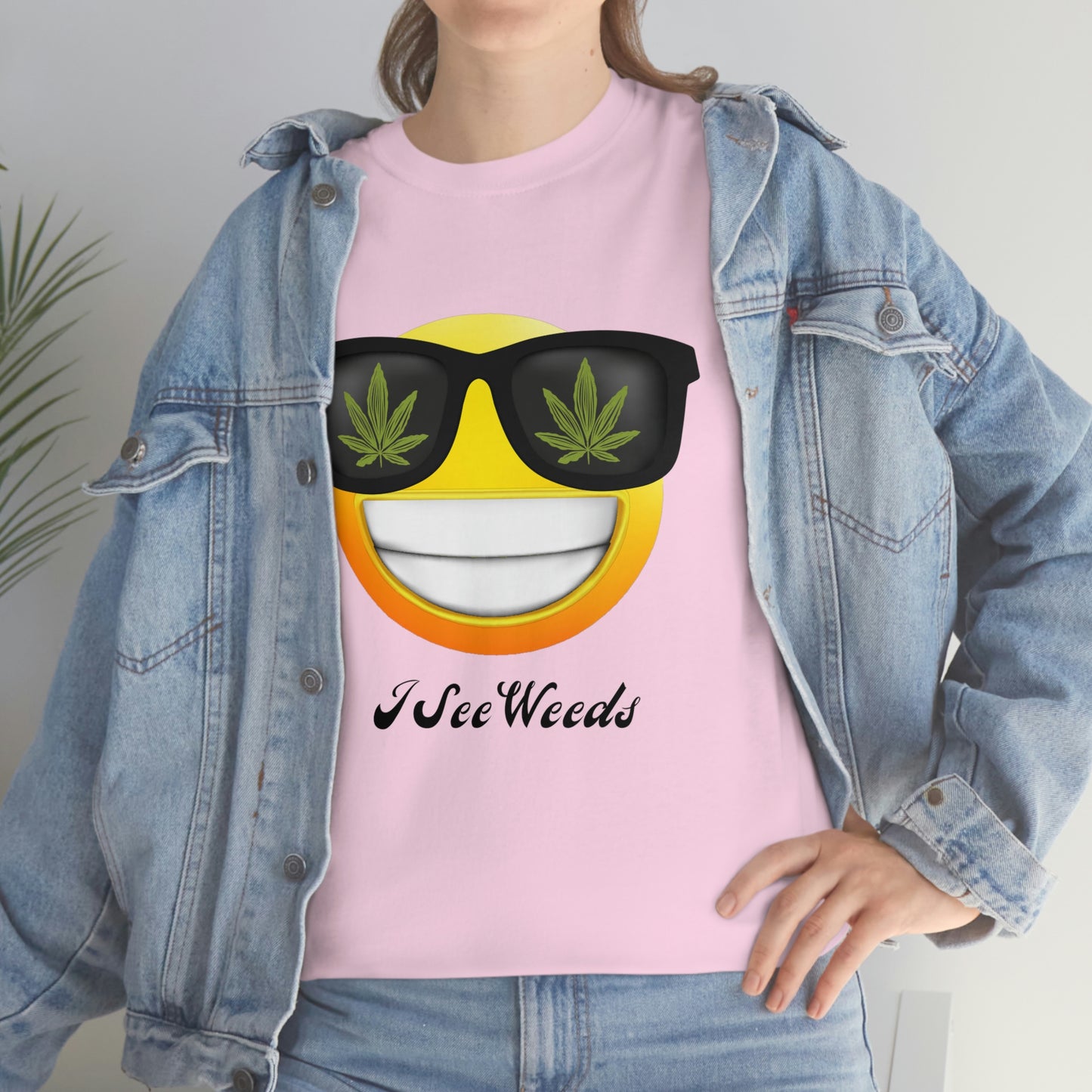 "I See Weeds - Smiley Face" Unisex Heavy Cotton Tee